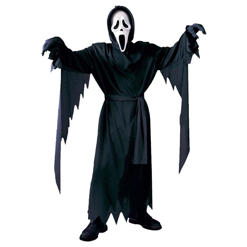 Costume Faucheuse - Robe Noire et Masque