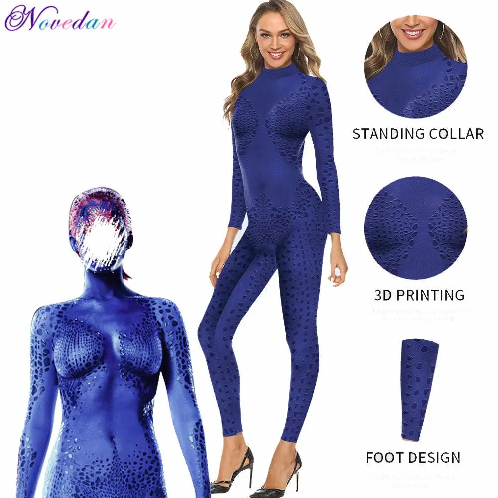 Costume Mystique X-Men Femme - Combinaison Plusieurs Coloris