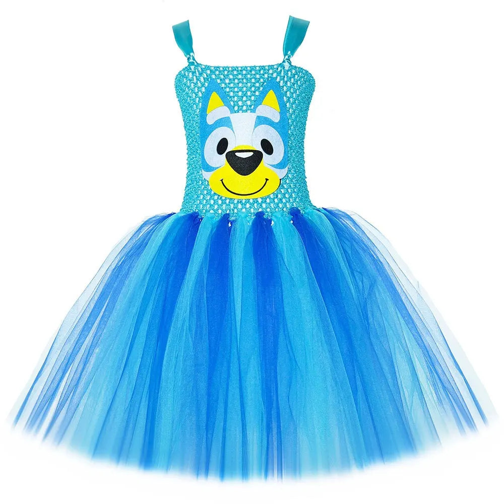 Costume Bluey Enfant - Robe Tutu à Pois