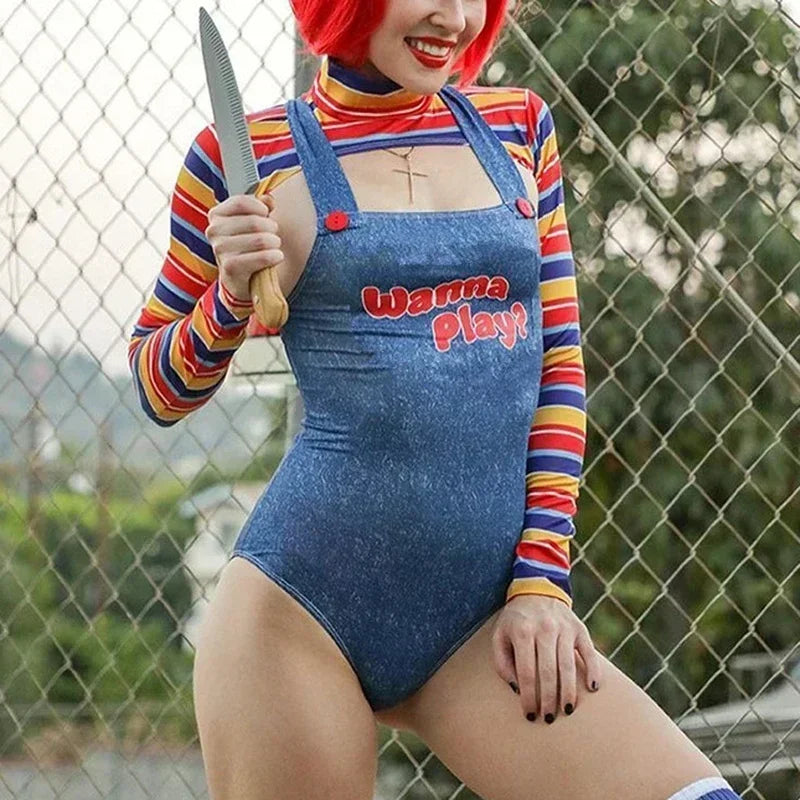 Costume Chucky Femme - Poupée Tueuse Combishort