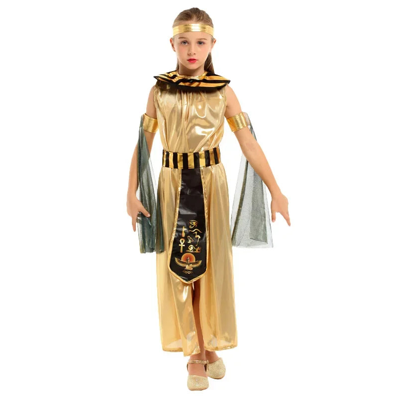 Costume Pharaon Égyptien Parent-Enfant - Cléopâtre Dorée