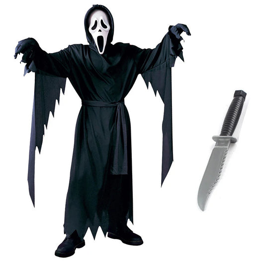 Costume Faucheuse - Robe Noire et Masque