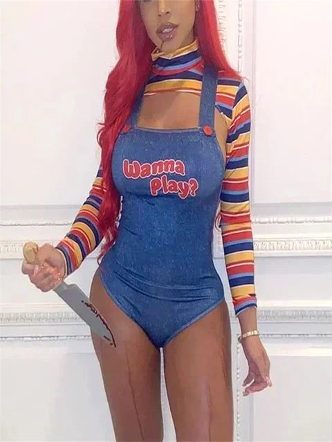 Costume Chucky Femme - Poupée Tueuse Combishort