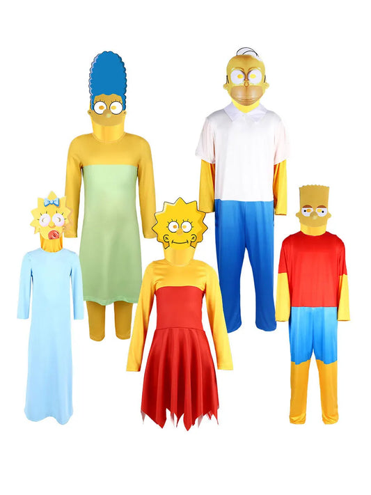 Costume Famille Simpson - Homer, Marge, Bart, Lisa, Maggie