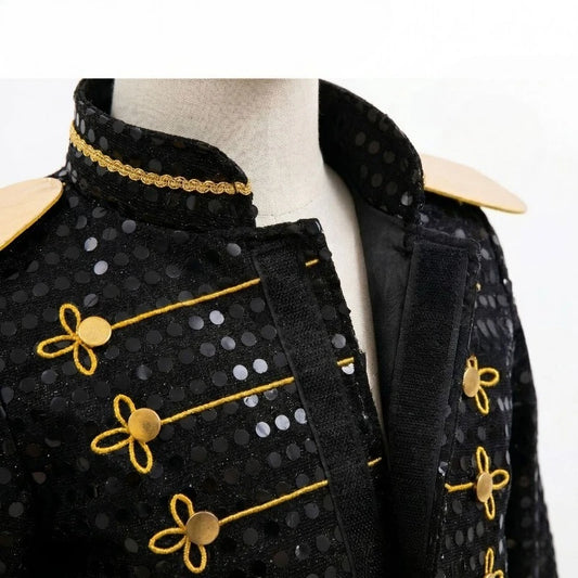 Costume Star de Music-Hall Pailleté - Perruque et Tenue Scène