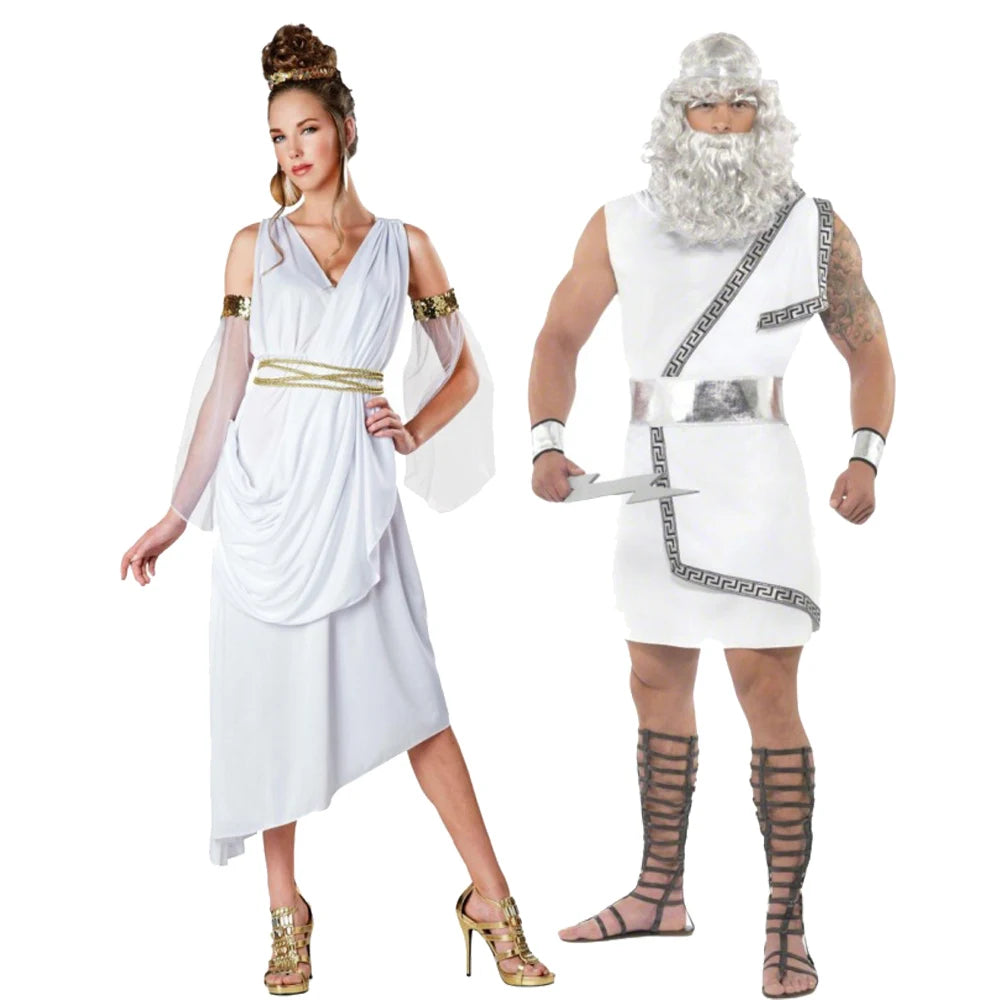 Costume Toga Grecque Zeus & Héra - Dieu et Déesse de l'Olympe