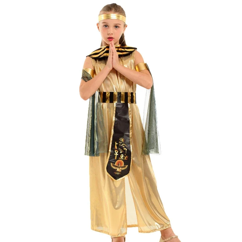 Costume Pharaon Égyptien Parent-Enfant - Cléopâtre Dorée
