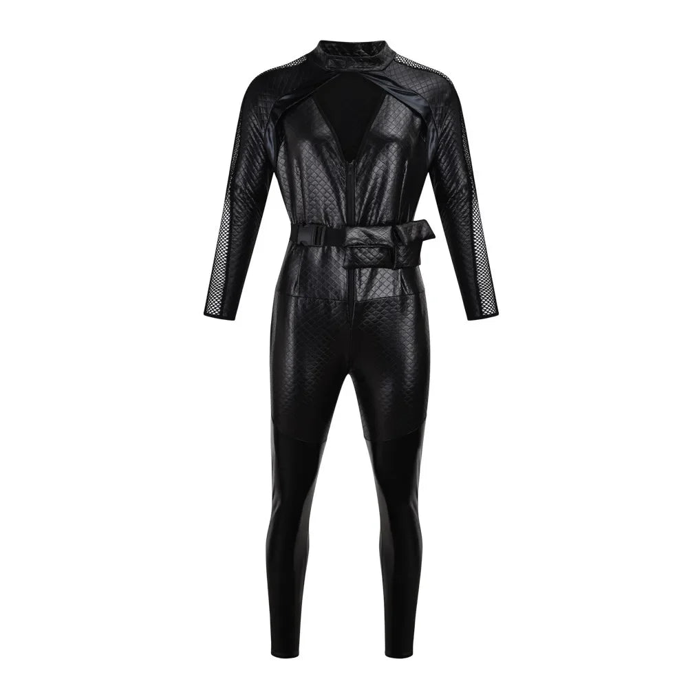 Costume Catwoman Femme - Combinaison Cuir avec Fouet