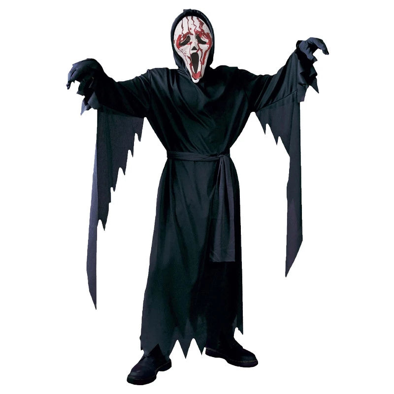 Costume Faucheuse - Robe Noire et Masque