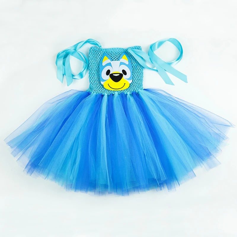 Costume Bluey Enfant - Robe Tutu à Pois