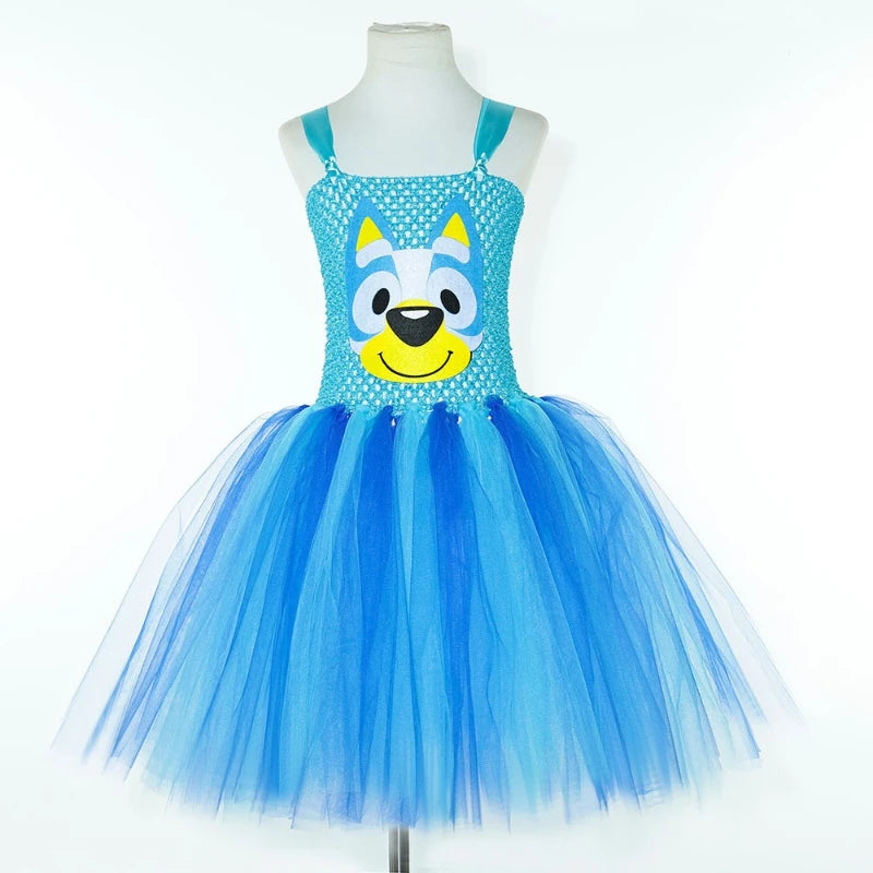 Costume Bluey Enfant - Robe Tutu à Pois