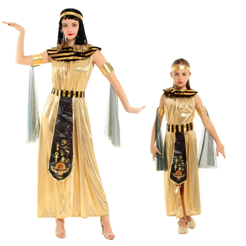 Costume Pharaon Égyptien Parent-Enfant - Cléopâtre Dorée